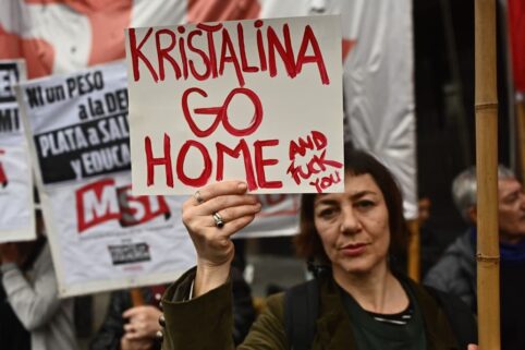 Acto del Frente de Izquierda en repudio a la visita de Georgieva