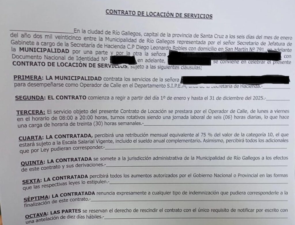 Modelo del "contrato Sipem"