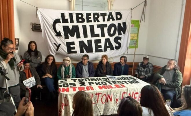 Movilización contra los presos políticos de Milei y Monteoliva